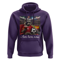 Espana Spain Soccer Football Fan Spanish Flag Hoodie Funny Raccoon I Live Here Now
