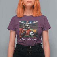 Espana Spain Soccer Football Fan Spanish Flag T Shirt For Women Funny Raccoon I Live Here Now