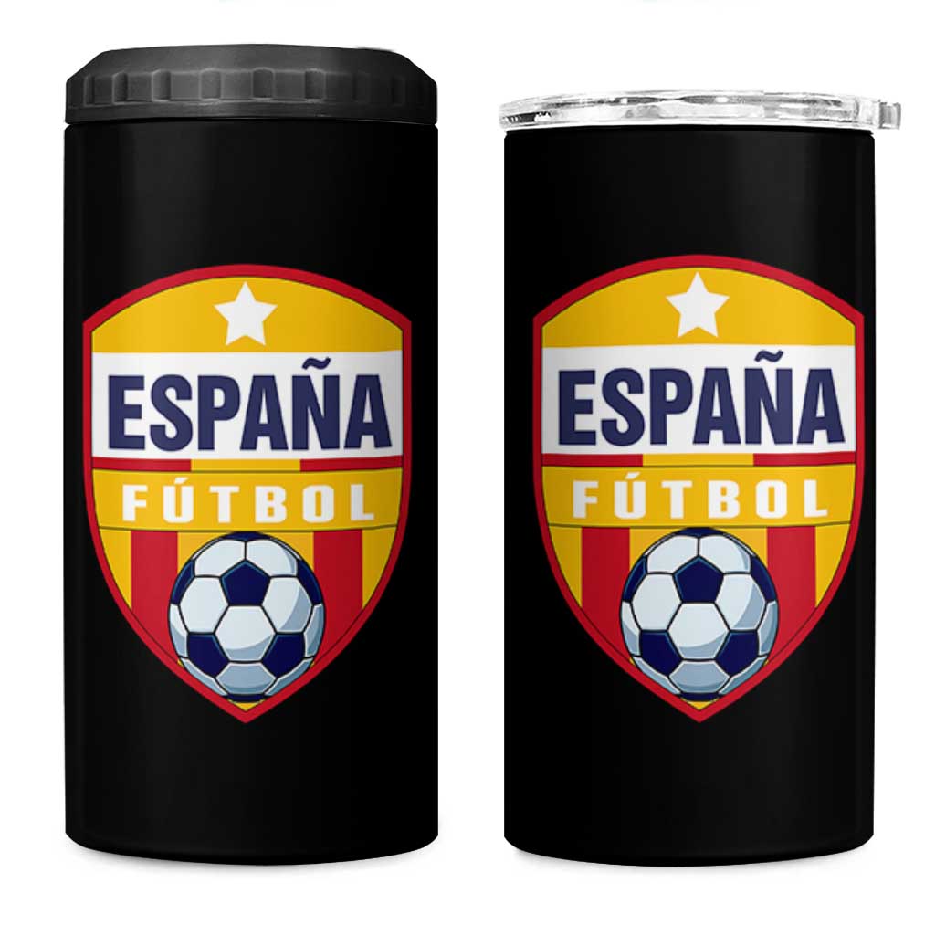 Espana Spain Soccer Football Fan Spanish Flag 4 in 1 Can Cooler Tumbler