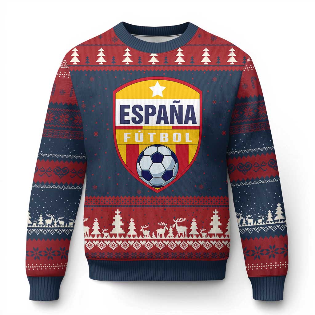 Espana Spain Soccer Football Fan Spanish Flag Ugly Christmas Sweater