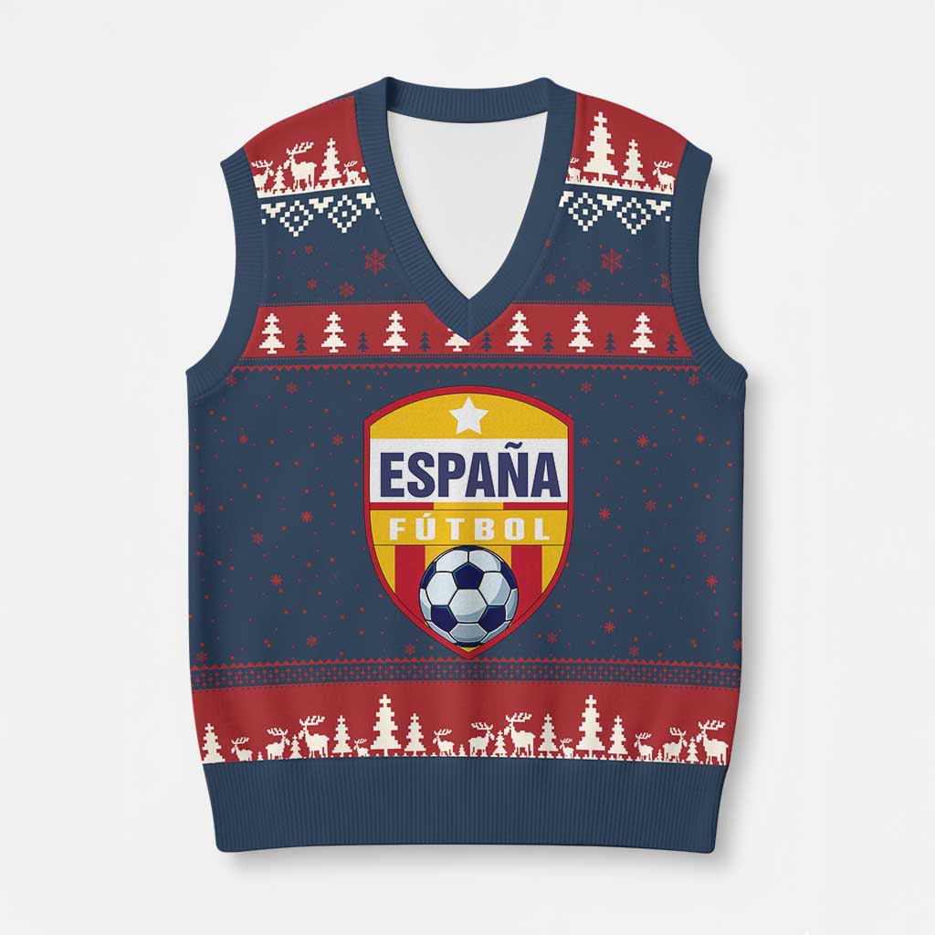 Espana Spain Soccer Football Fan Spanish Flag V-Neck Knit Sweater Vest