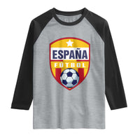 Espana Spain Soccer Football Fan Spanish Flag Raglan Shirt