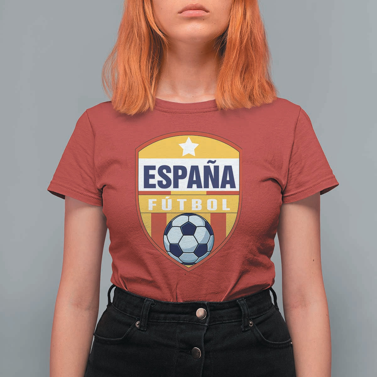 Espana Spain Soccer Football Fan Spanish Flag T Shirt For Women