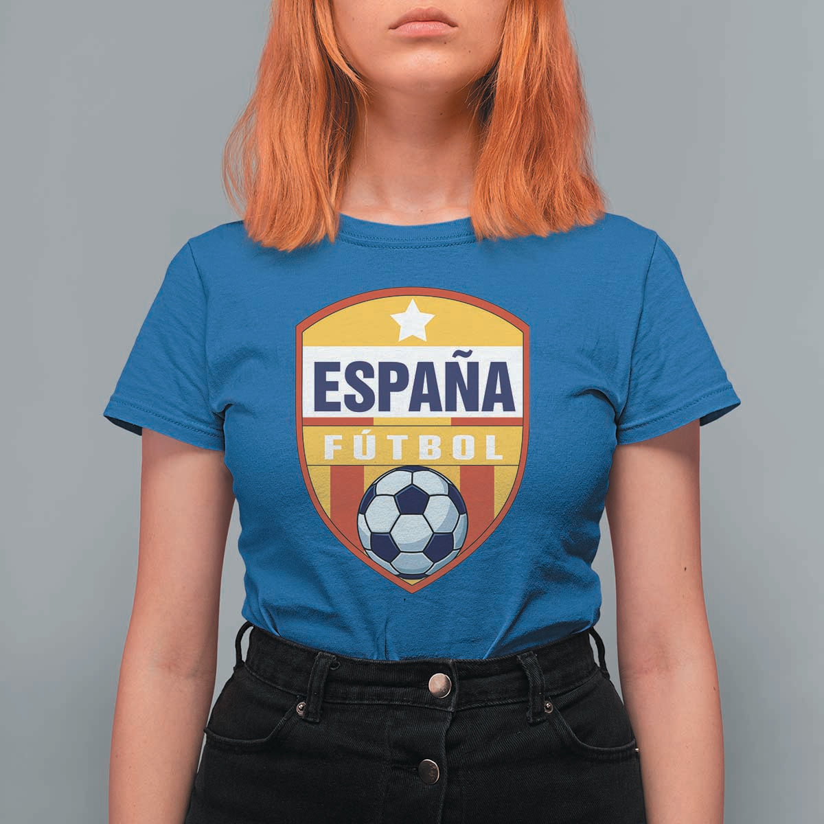Espana Spain Soccer Football Fan Spanish Flag T Shirt For Women