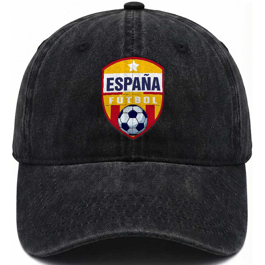 Espana Spain Soccer Football Fan Spanish Flag Washed Cotton Baseball Cap