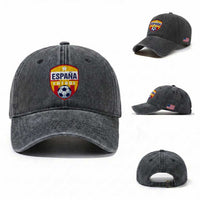 Espana Spain Soccer Football Fan Spanish Flag Washed Cotton Baseball Cap