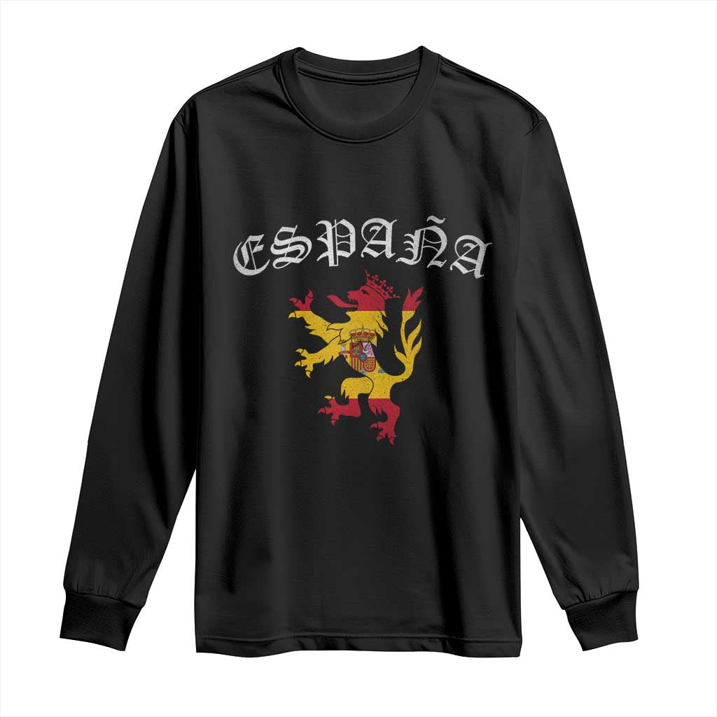 Espana Spain Lion Spanish Flag Spaniard Pride Long Sleeve Shirt