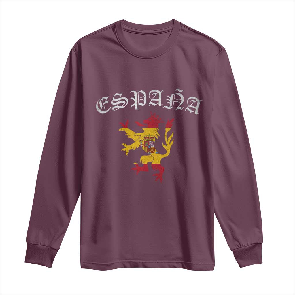 Espana Spain Lion Spanish Flag Spaniard Pride Long Sleeve Shirt