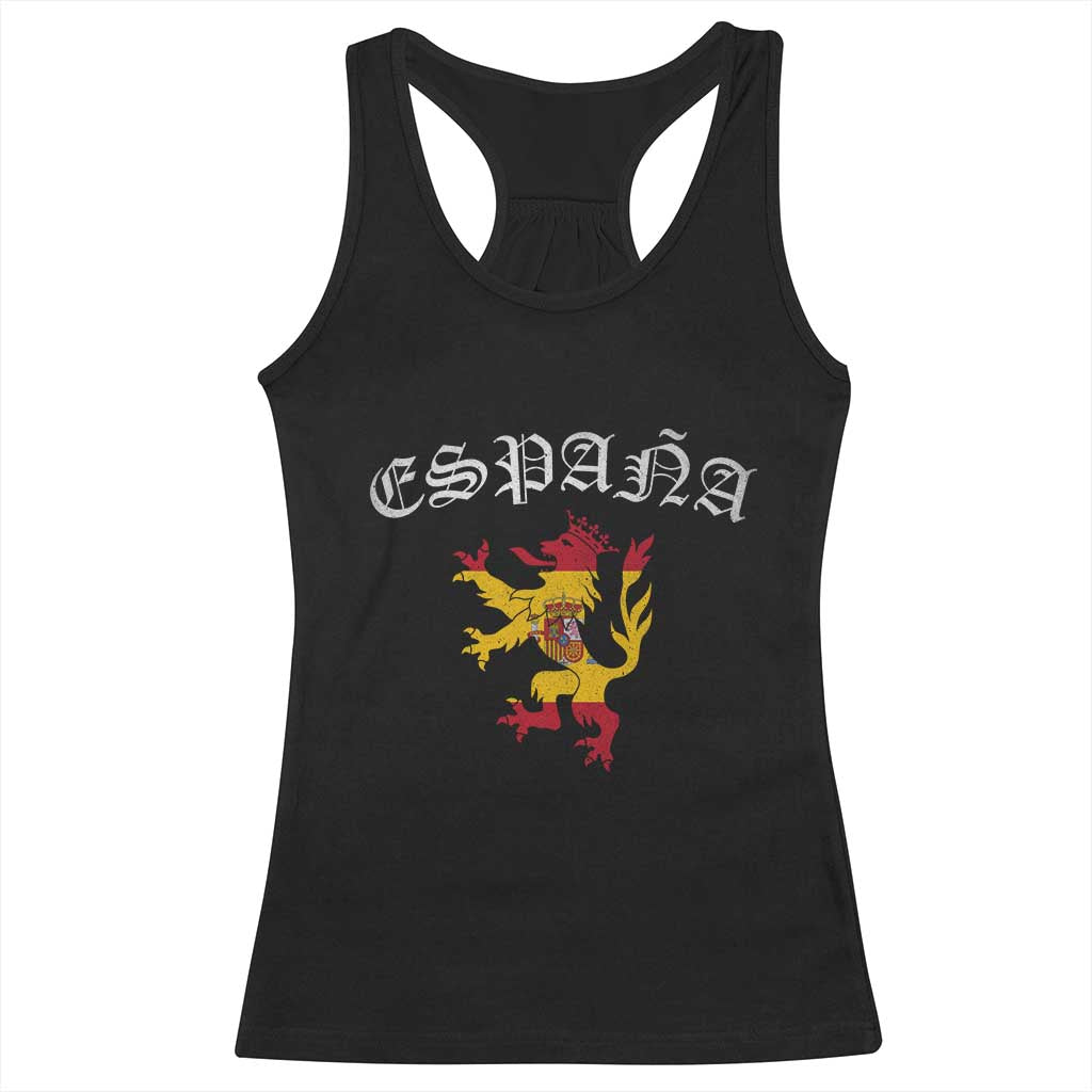 Espana Spain Lion Spanish Flag Spaniard Pride Racerback Tank Top