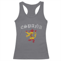 Espana Spain Lion Spanish Flag Spaniard Pride Racerback Tank Top
