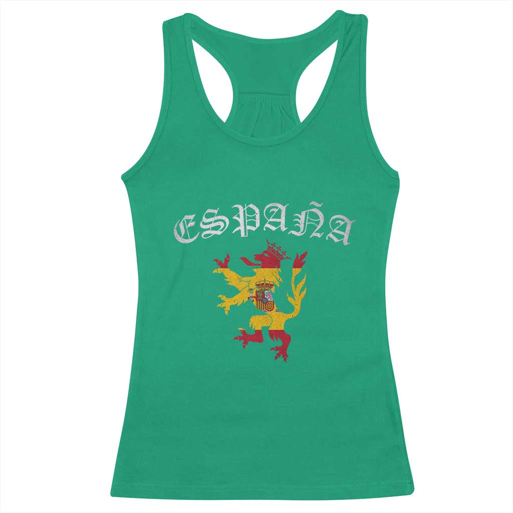 Espana Spain Lion Spanish Flag Spaniard Pride Racerback Tank Top