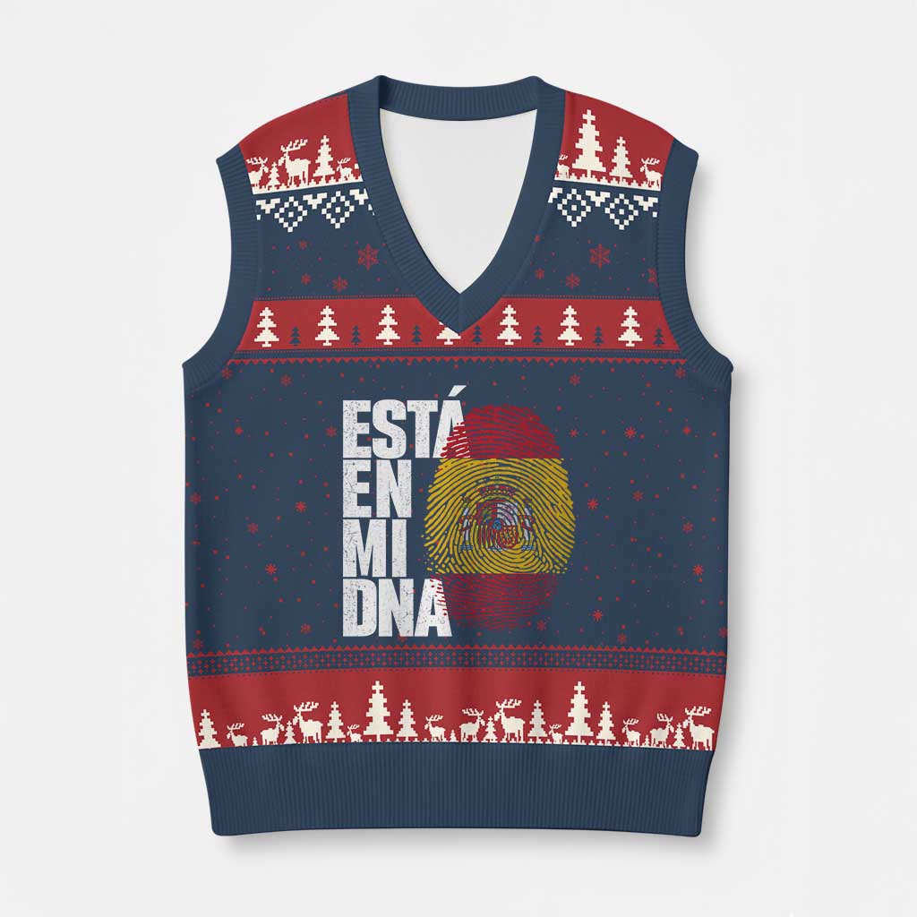 It's in My DNA Espana Spain Spanish Flag Pride V-Neck Knit Sweater Vest
