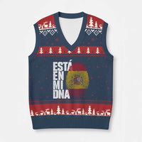 It's in My DNA Espana Spain Spanish Flag Pride V-Neck Knit Sweater Vest