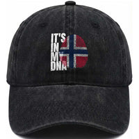 It's in My DNA Norway Norwegian Flag Pride Washed Cotton Baseball Cap
