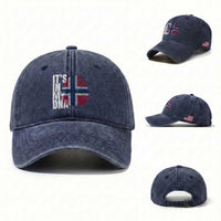 It's in My DNA Norway Norwegian Flag Pride Washed Cotton Baseball Cap