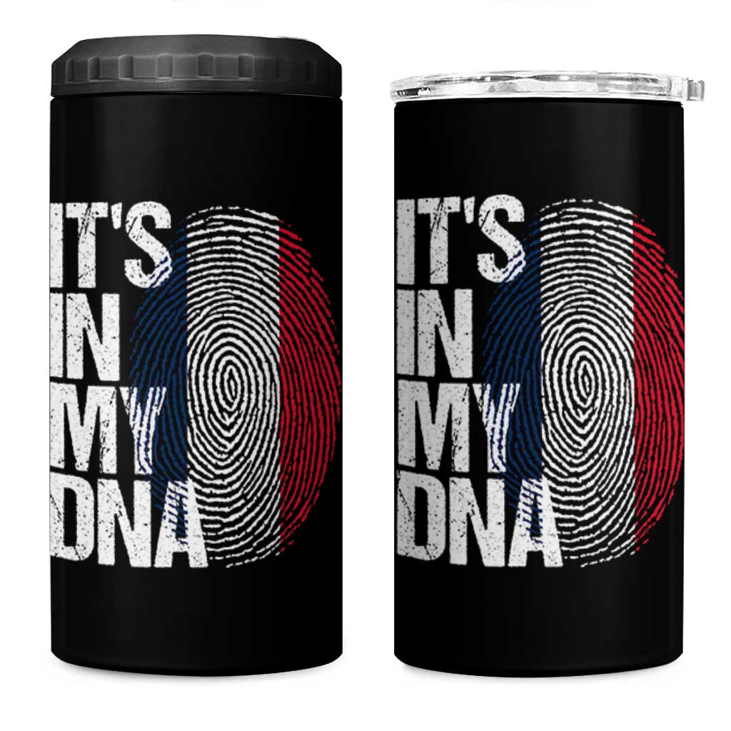 It's in My DNA France French Flag 4 in 1 Can Cooler Tumbler