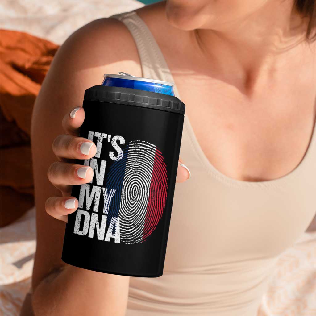 It's in My DNA France French Flag 4 in 1 Can Cooler Tumbler