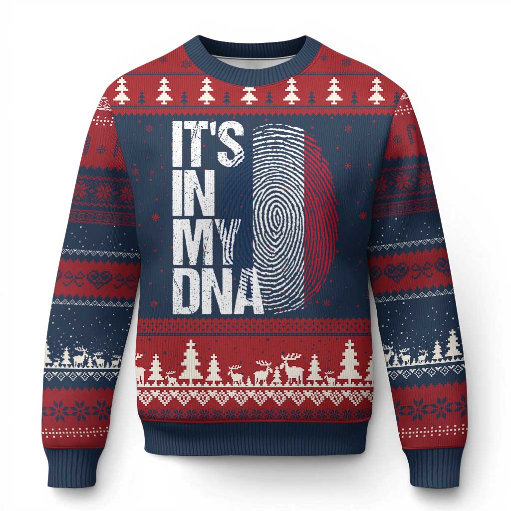 It's in My DNA France French Flag Ugly Christmas Sweater