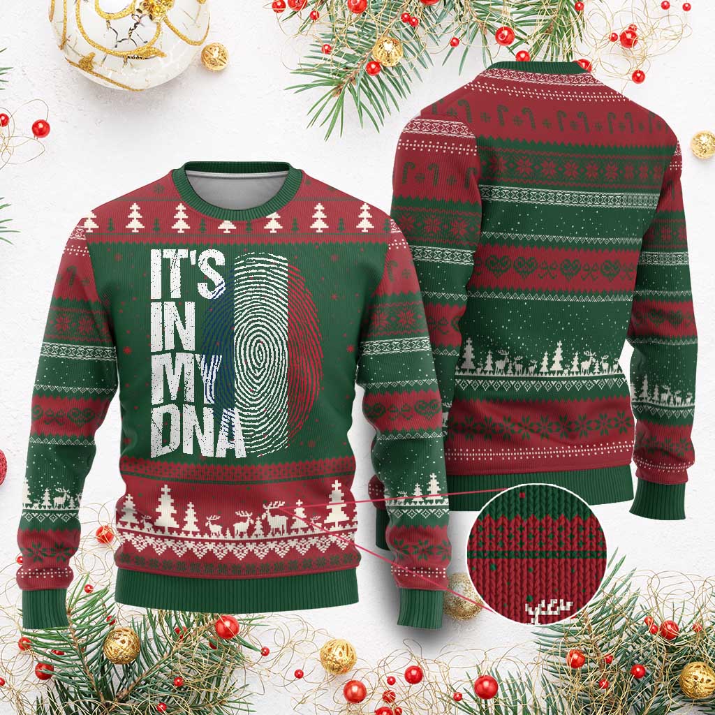It's in My DNA France French Flag Ugly Christmas Sweater
