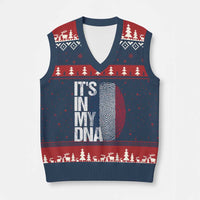 It's in My DNA France French Flag V-Neck Knit Sweater Vest
