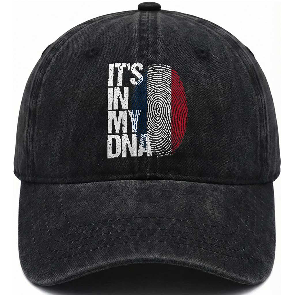 It's in My DNA France French Flag Washed Cotton Baseball Cap