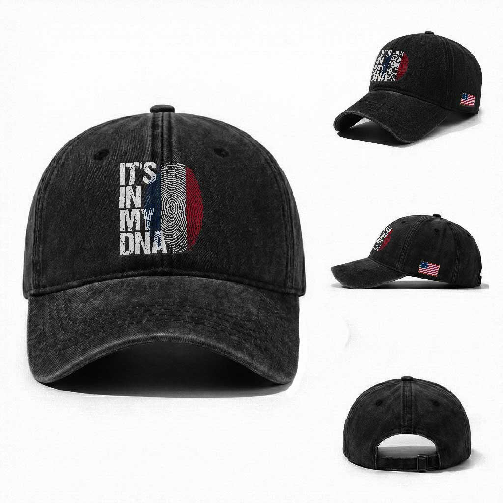 It's in My DNA France French Flag Washed Cotton Baseball Cap