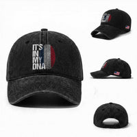 It's in My DNA France French Flag Washed Cotton Baseball Cap
