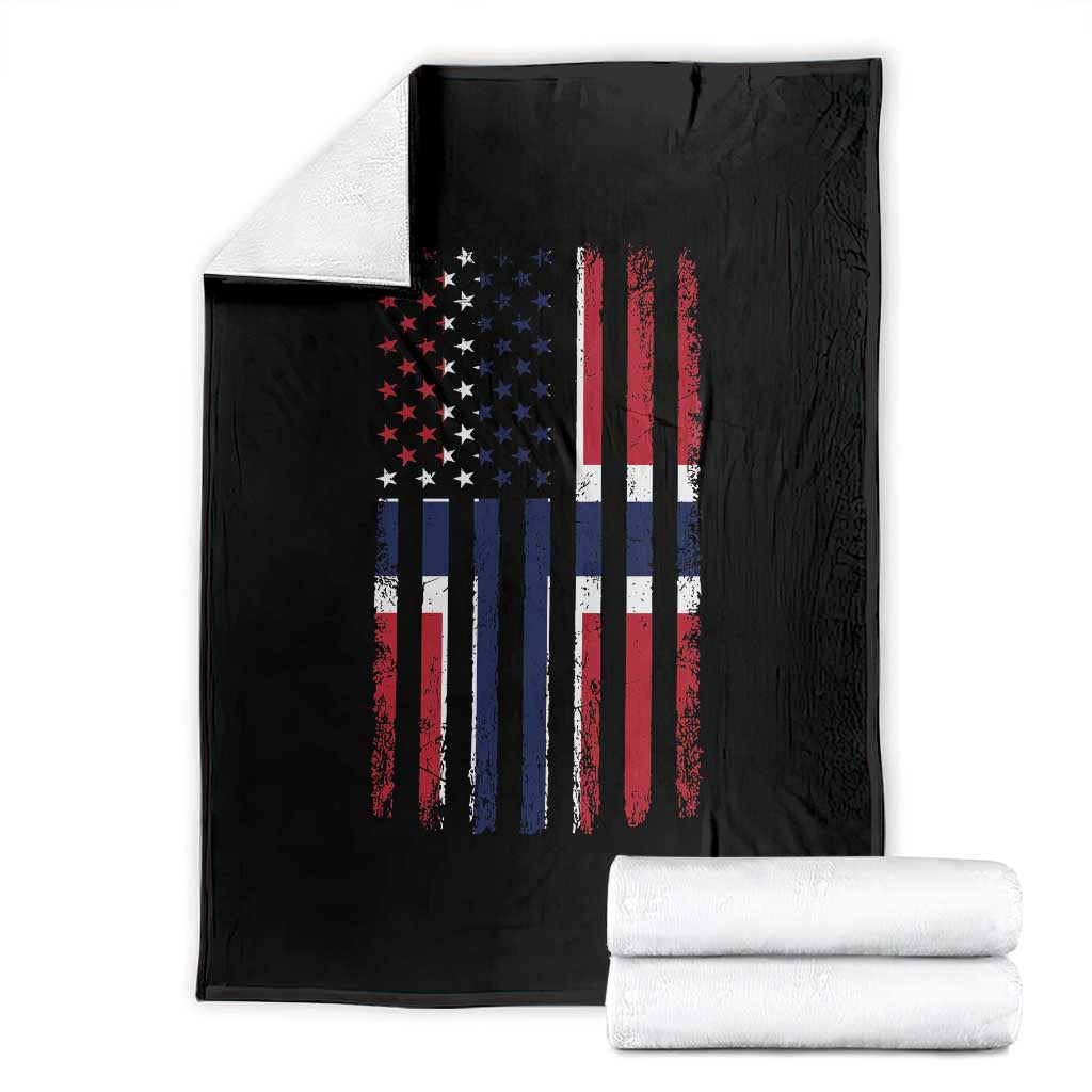Norwegian Roots Half American Flag USA Norway Pride Throw Blanket