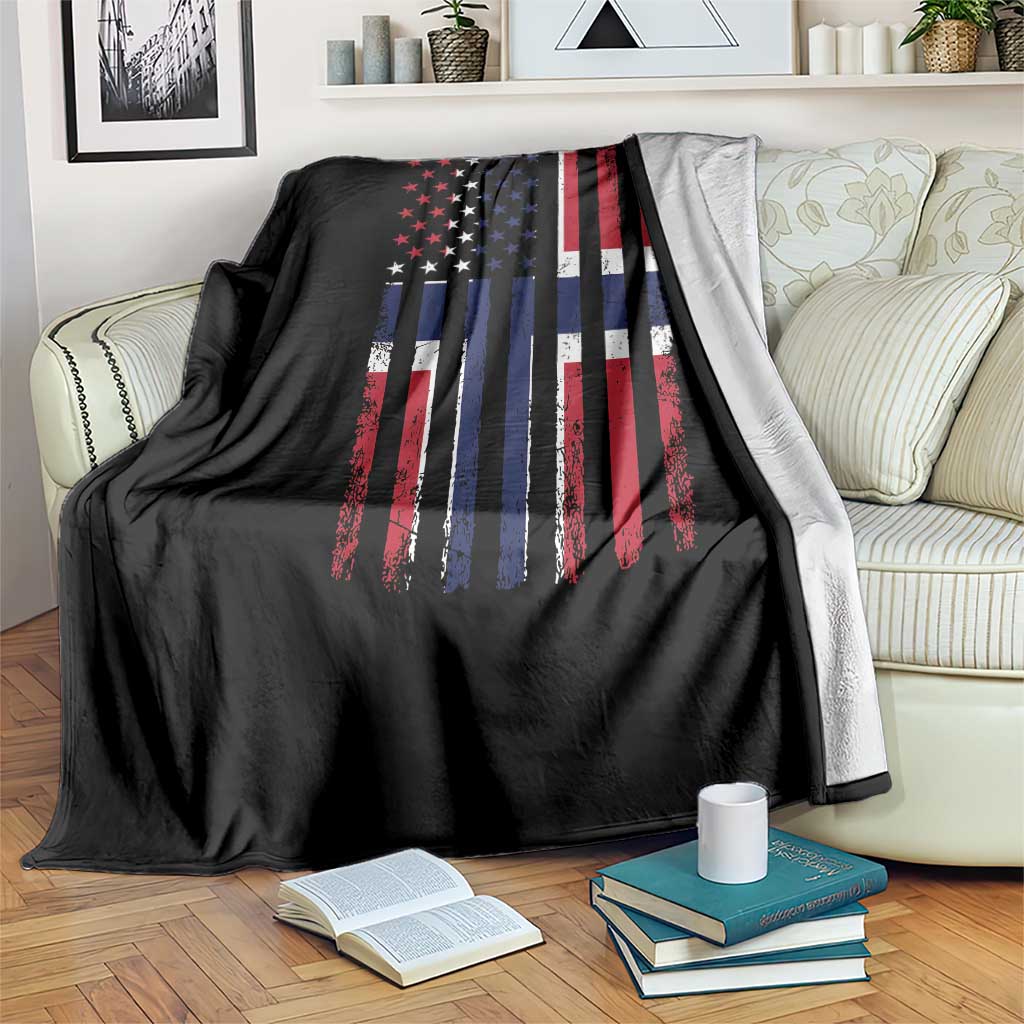 Norwegian Roots Half American Flag USA Norway Pride Throw Blanket