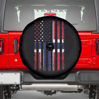 Norwegian Roots Half American Flag USA Norway Pride Spare Tire Cover