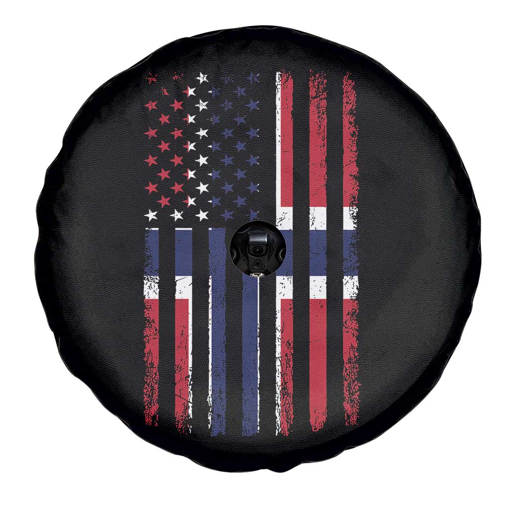 Norwegian Roots Half American Flag USA Norway Pride Spare Tire Cover