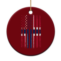 Norwegian Roots Half American Flag USA Norway Pride Ceramic Ornament