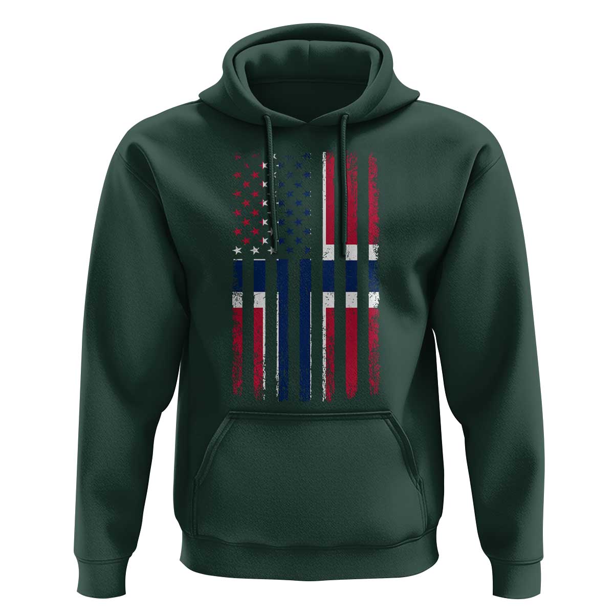 Norwegian Roots Half American Flag USA Norway Pride Hoodie