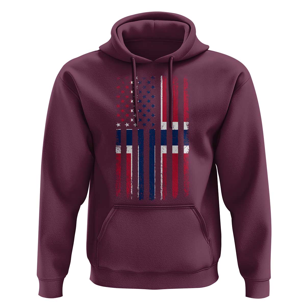 Norwegian Roots Half American Flag USA Norway Pride Hoodie