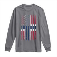 Norwegian Roots Half American Flag USA Norway Pride Long Sleeve Shirt