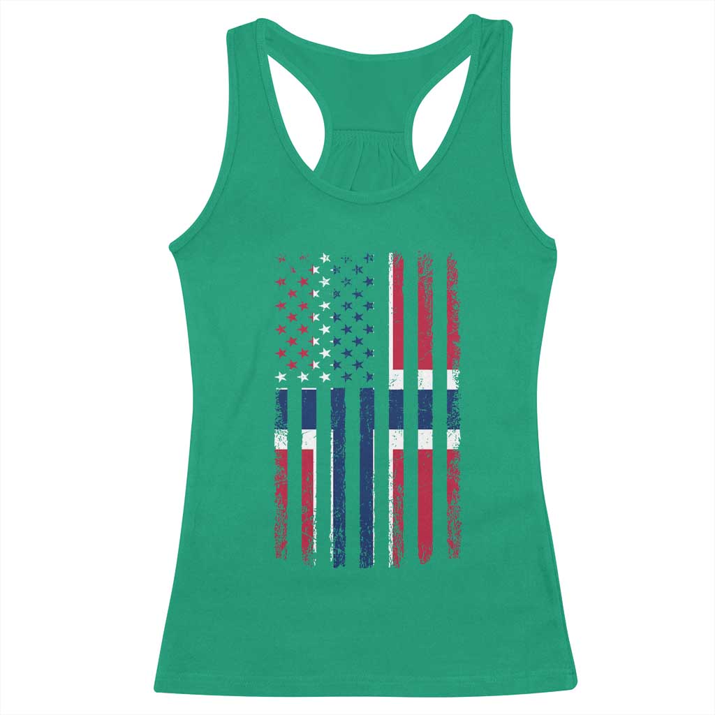 Norwegian Roots Half American Flag USA Norway Pride Racerback Tank Top