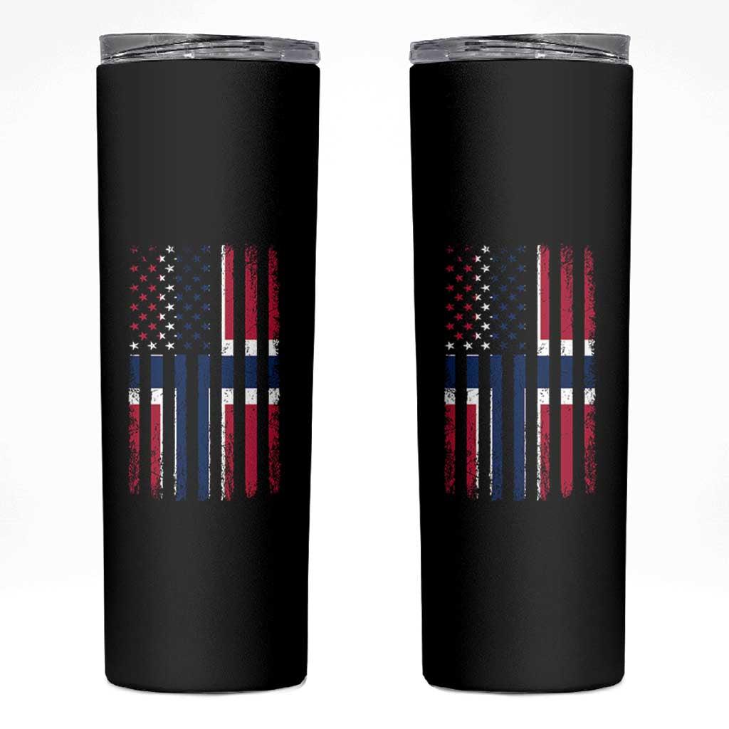 Norwegian Roots Half American Flag USA Norway Pride Skinny Tumbler