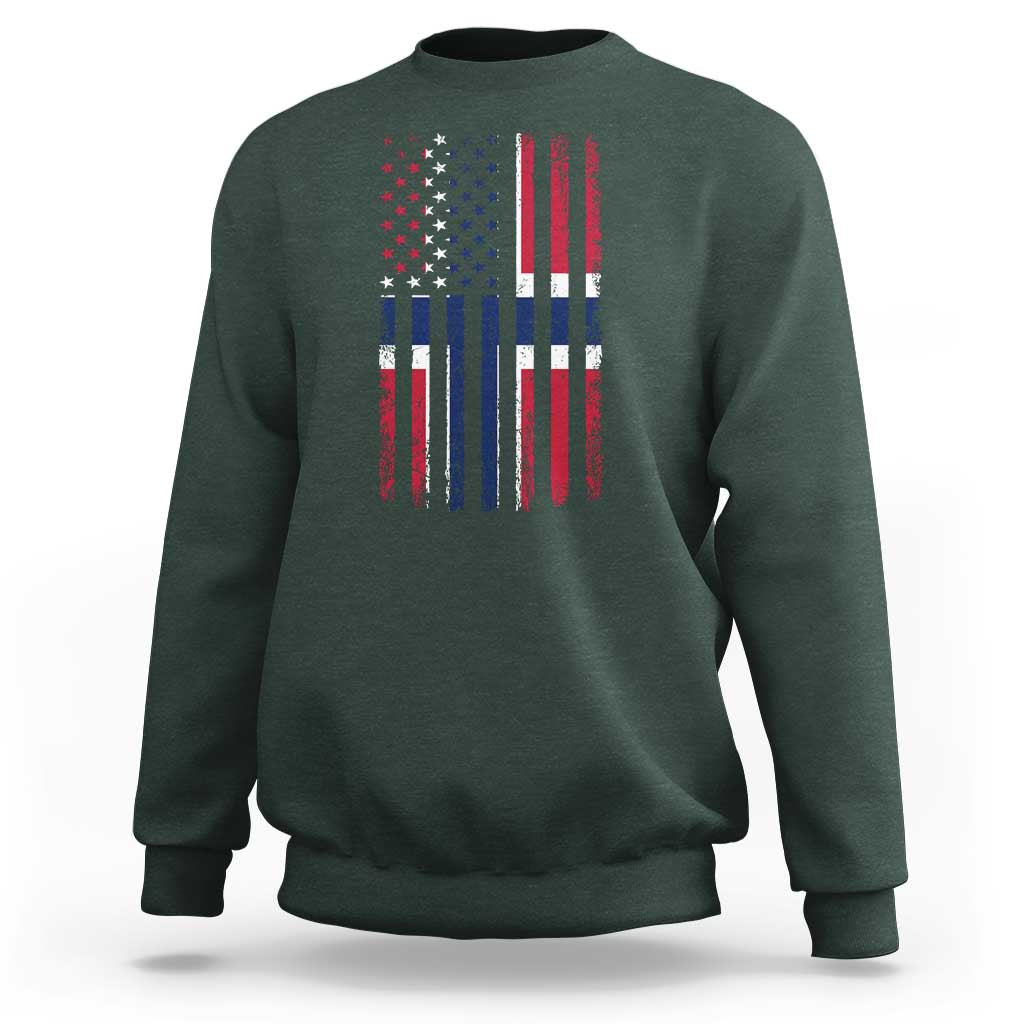 Norwegian Roots Half American Flag USA Norway Pride Sweatshirt