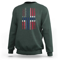 Norwegian Roots Half American Flag USA Norway Pride Sweatshirt