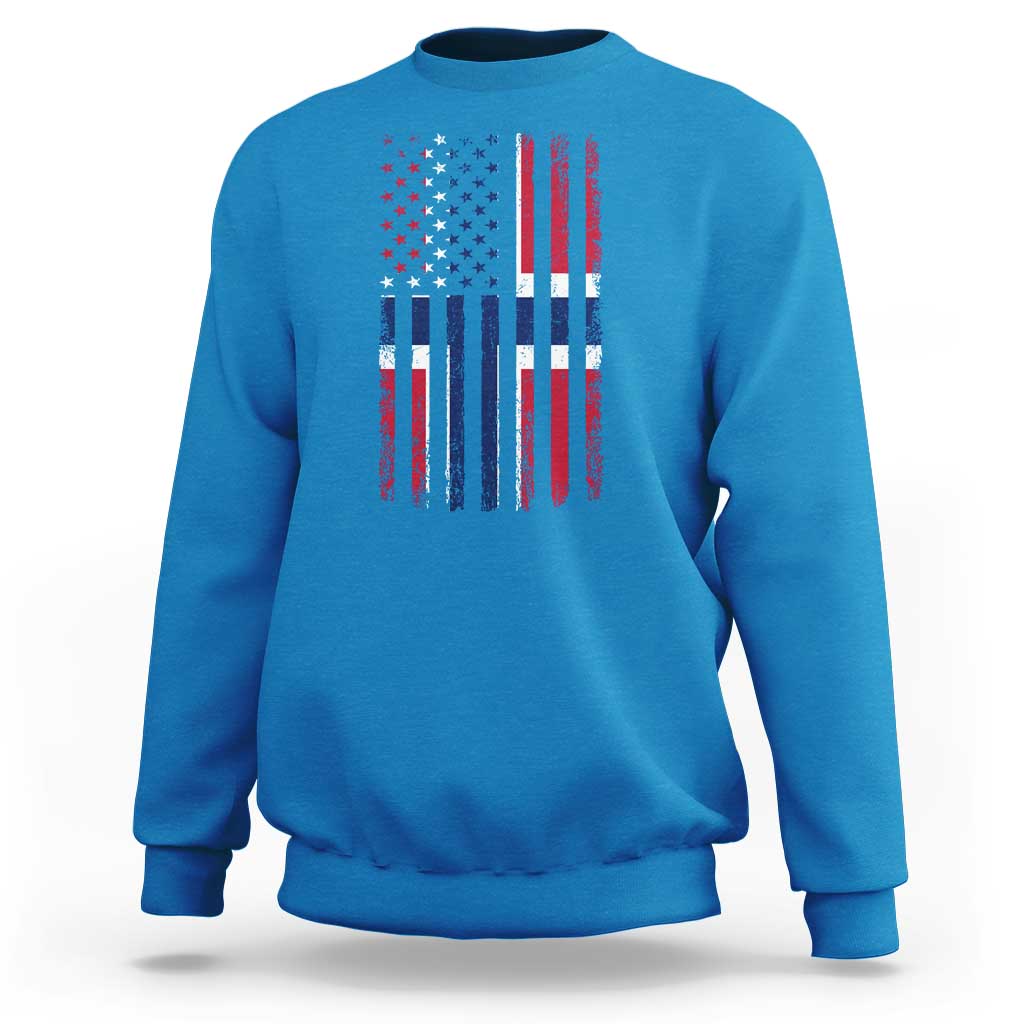 Norwegian Roots Half American Flag USA Norway Pride Sweatshirt