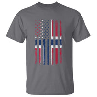 Norwegian Roots Half American Flag USA Norway Pride T Shirt