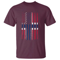 Norwegian Roots Half American Flag USA Norway Pride T Shirt