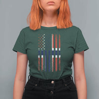 Norwegian Roots Half American Flag USA Norway Pride T Shirt For Women
