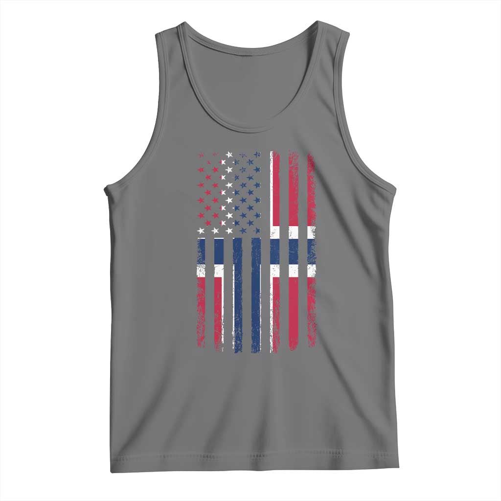 Norwegian Roots Half American Flag USA Norway Pride Tank Top