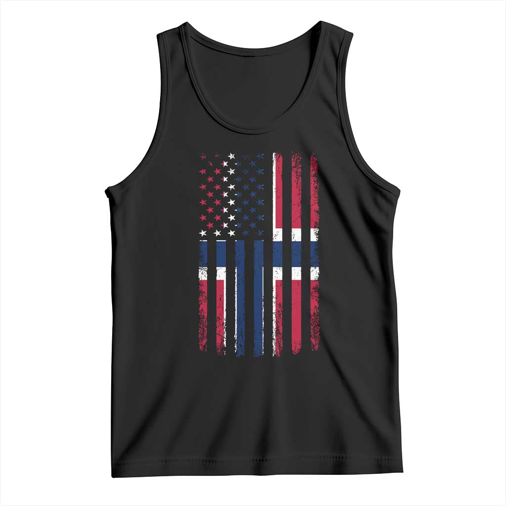 Norwegian Roots Half American Flag USA Norway Pride Tank Top