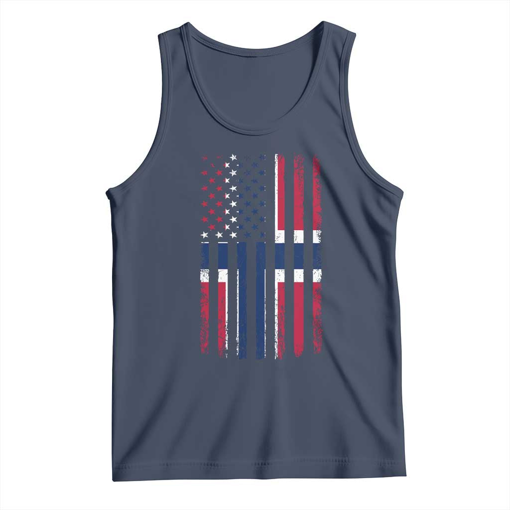 Norwegian Roots Half American Flag USA Norway Pride Tank Top