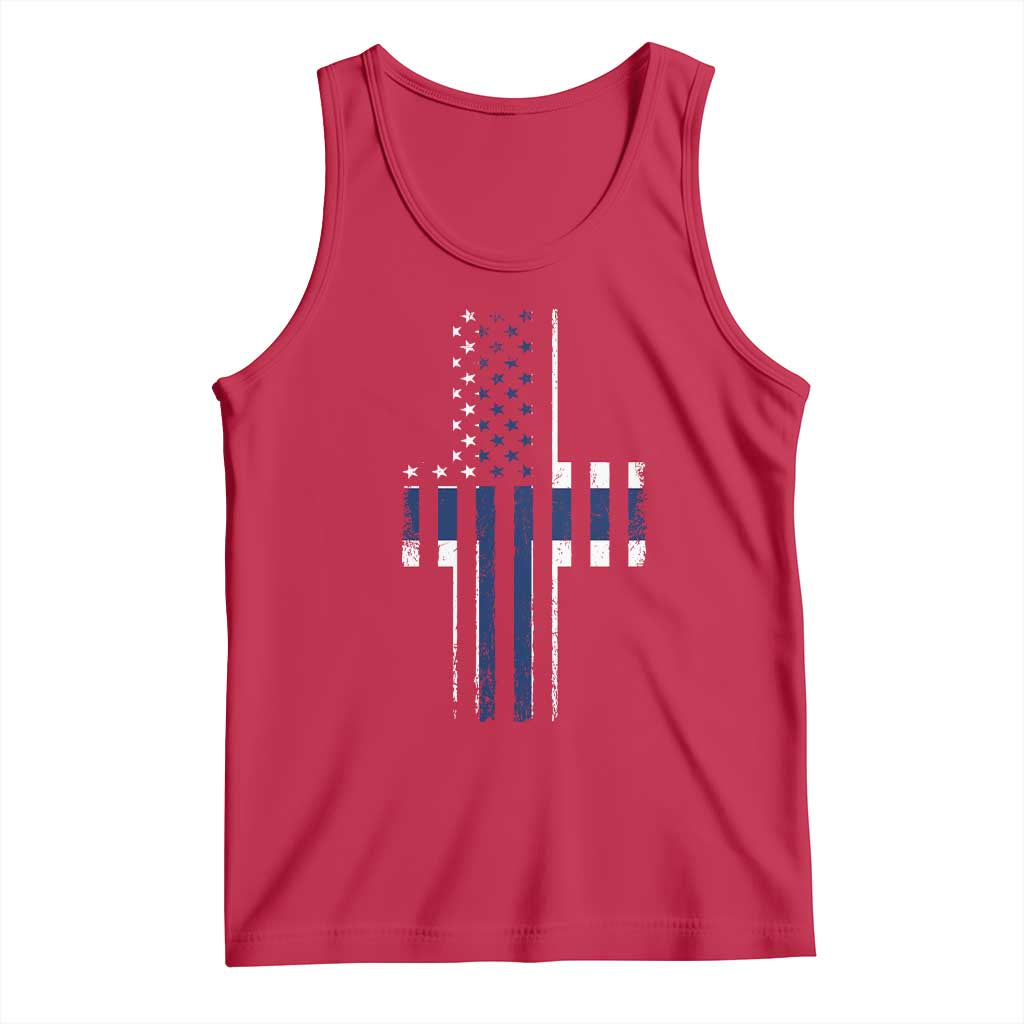 Norwegian Roots Half American Flag USA Norway Pride Tank Top
