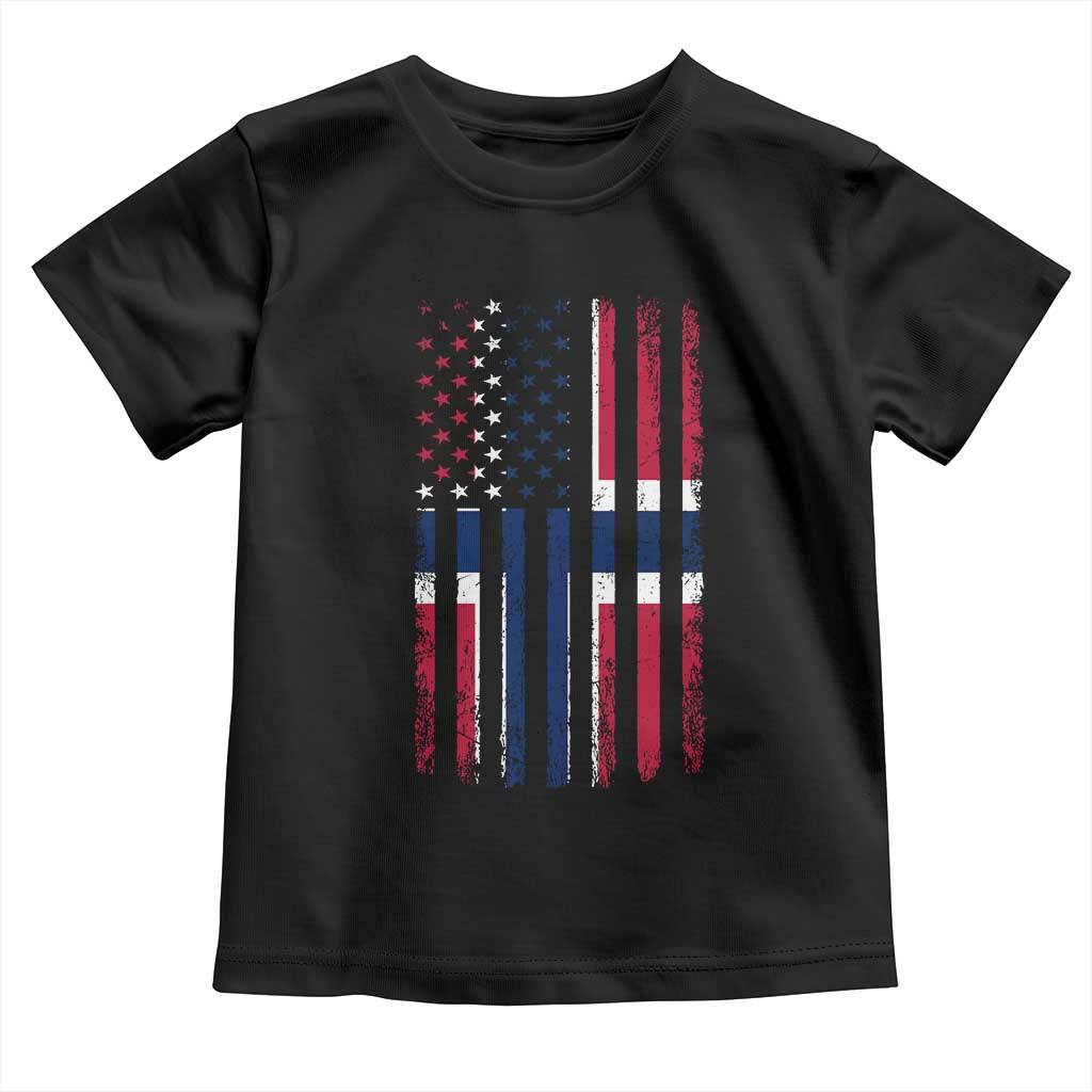 Norwegian Roots Half American Flag USA Norway Pride Toddler T Shirt
