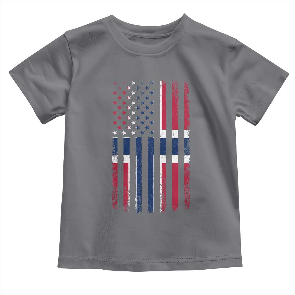Norwegian Roots Half American Flag USA Norway Pride Toddler T Shirt