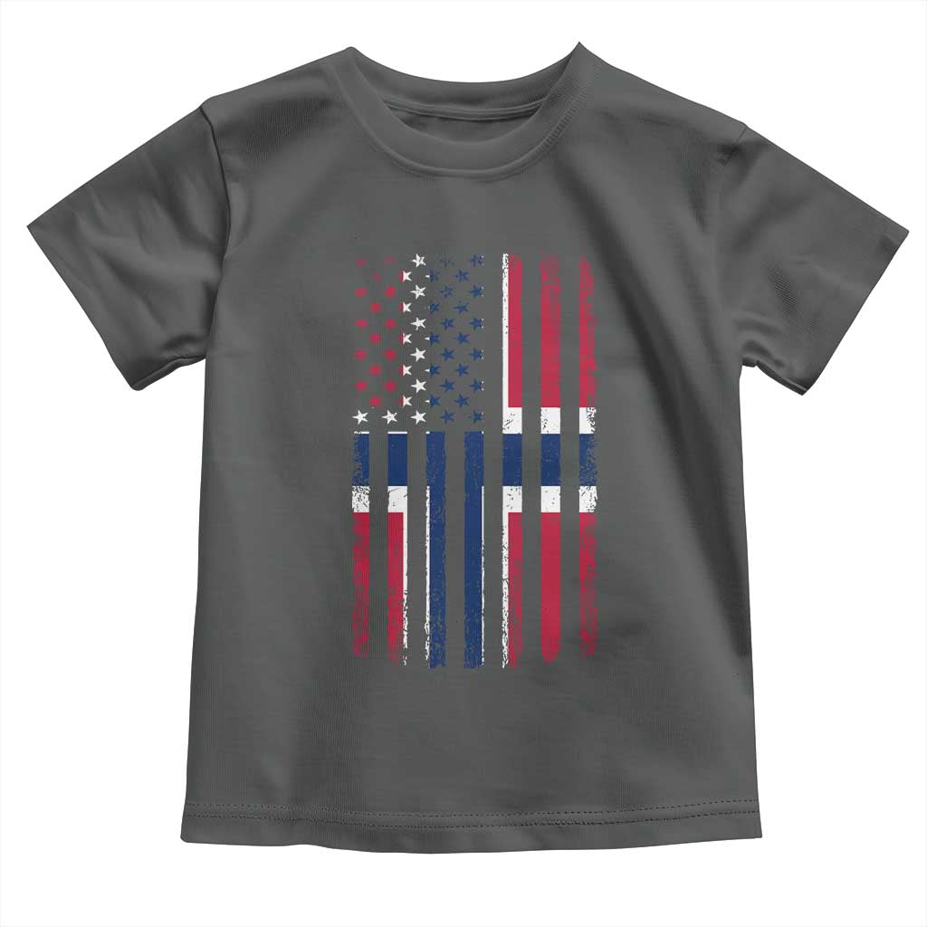 Norwegian Roots Half American Flag USA Norway Pride Toddler T Shirt